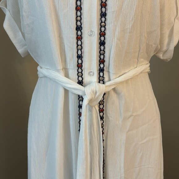 Now + Gen by Sonoma Goods For Life® Embroidered Midi Shirtdress Sz XS - Picture 6 of 12